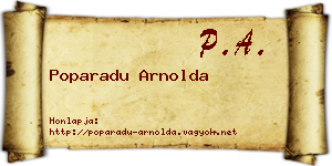 Poparadu Arnolda névjegykártya